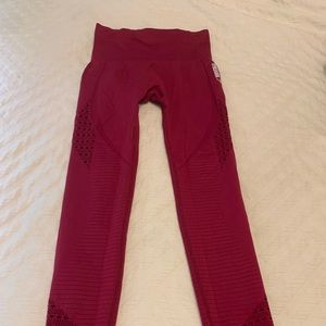 Detailed Maroon Gymshark Leggings